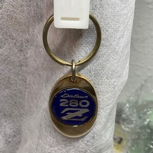 Vintage  Nissan Datsun 280 Z  Brass Key Fob Ring With Gold Plated Finish